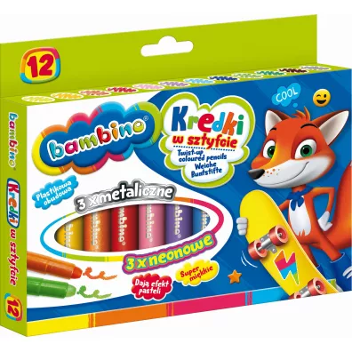 St. Majewski Kredki w sztyfcie Bambino 12 kolor�w