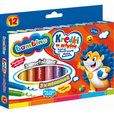 St. Majewski Kredki w sztyfcie Bambino 12 kolor�w