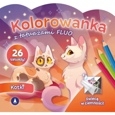 Malowanka 200X190 Kolorowanka z tatua�ami FLUO Kotki SKRZAT 077599