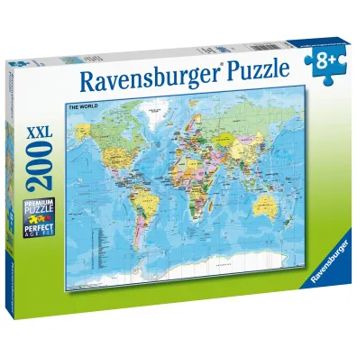 Puzzle 200 el. XXL Mapa �wiata Ravensburger