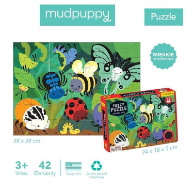 Puzzle sensoryczne z mikkimi aplikacjami uczki i robaczki 3+ Mudpuppy