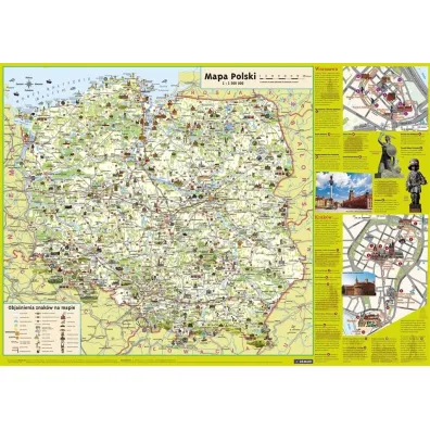 Mapa Polski Junior dla dzieci. Plansza edukacyjna na �cian� i biurko