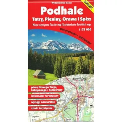 Podhale, Tatry, Pieniny, Orawa i Spisz. Mapa foliowana