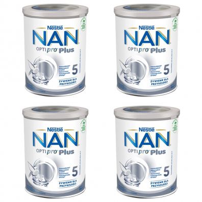 Nestle Nan Optipro Plus 5 Produkt na bazie mleka dla maych dzieci po 2,5 roku ycia zestaw 4x 800 g