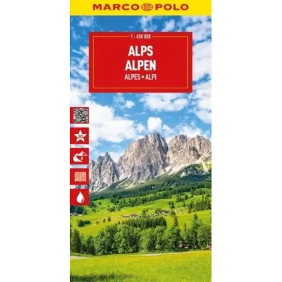 Mapa drogowa Alpy 1:650 000