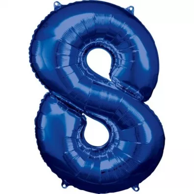 Amscan Balon foliowy cyfra 8 niebieska 57x86cm