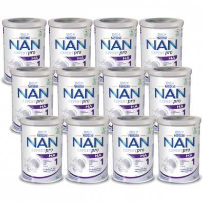 Nestle NAN EXPERTpro HA 1 Hypoalergiczne mleko pocztkowe dla niemowlt od urodzenia Zestaw 12 x 400 g