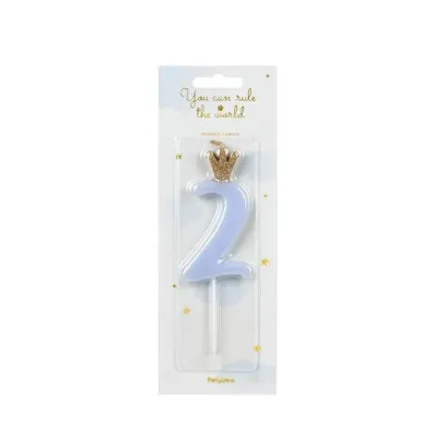PartyDeco �wieczka urodzinowa 2 jasny niebieski 9.5cm