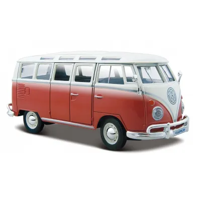 Model metalowy Volkswagen Samba bia�o-czerwiny Maisto