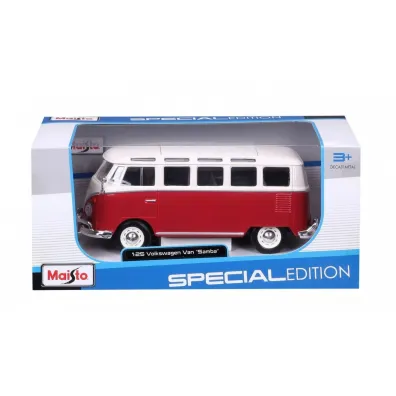 Model metalowy Volkswagen Samba bia�o-czerwiny Maisto