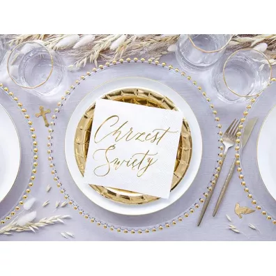 PartyDeco Serwetki Chrzest �wi�ty bia�e 33x33cm