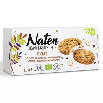 Naten Ciastka owsiane z czekolad� i orzechami laskowymi bezglutenowe 120 g Bio