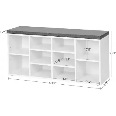 Songmics Szafka na buty z siedziskiem biaa LOFT 104 cm