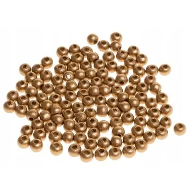 Brewis Koraliki drewniane do nawlekania z�ote 8mm