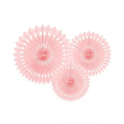 PartyDeco Rozety dekoracyjne r�owe 20-30cm 3 szt.