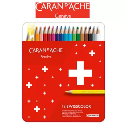Carandache Kredki o��wkowe Swisscolor w metalowym pude�ku 18 szt.