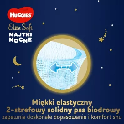 Huggies Pieluchomajtki Overnights Pants 6 (15-25kg) Elite Soft 16 szt.