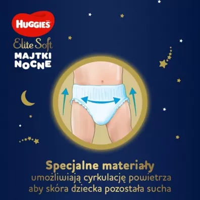 Huggies Pieluchomajtki Overnights Pants 6 (15-25kg) Elite Soft 16 szt.