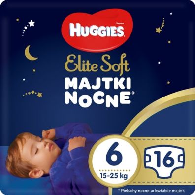 Huggies Pieluchomajtki Overnights Pants 6 (15-25kg) Elite Soft 16 szt.