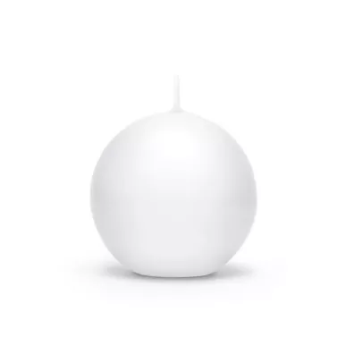 PartyDeco �wieca matowa Kula bia�y 6cm