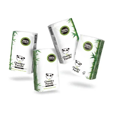 The Cheeky Panda Chusteczki bambusowe trzywarstwowe kieszonkowe 10 szt.