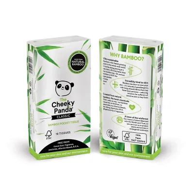 The Cheeky Panda Chusteczki bambusowe trzywarstwowe kieszonkowe 10 szt.