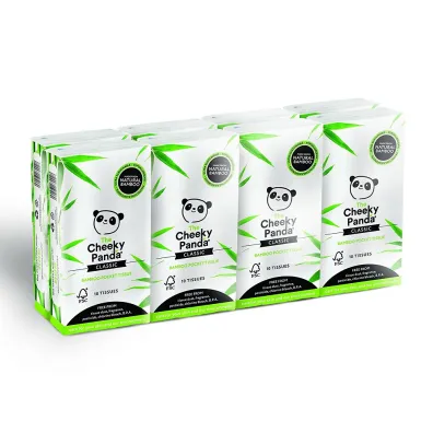The Cheeky Panda Chusteczki bambusowe trzywarstwowe kieszonkowe 10 szt.