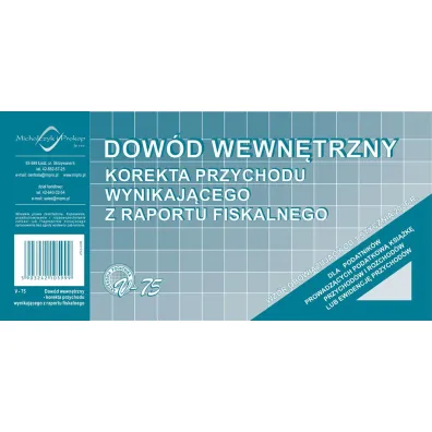 Michalczyk i Prokop Dow�d wewn�trzny Korekta przychodu... V-75