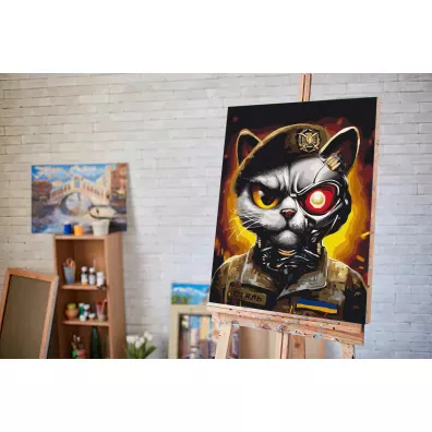 Twoje Hobby Malowanie po numerach - Kot Si� Zbrojnych Ukrainy 40x50cm