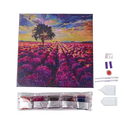 Epee Obraz na p��tnie z mozaik� Lawendowe pole 30x30cm