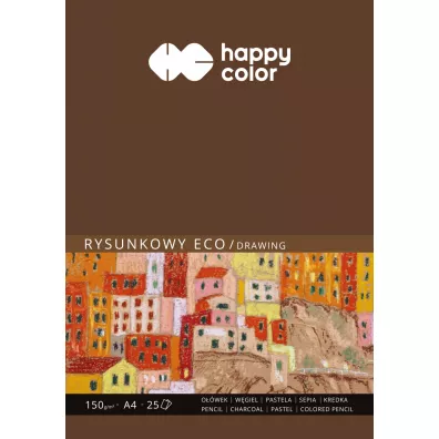 Happy Color Blok rysunkowy ECO, ART, bia�y, A4, 150g, 25 arkuszy 150 g 25 kartek