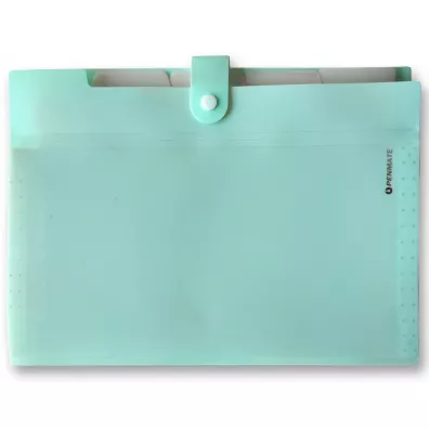 Penmate Teczka z 5-ma przegr�dkami A4 PP-105 pastelowa zielona