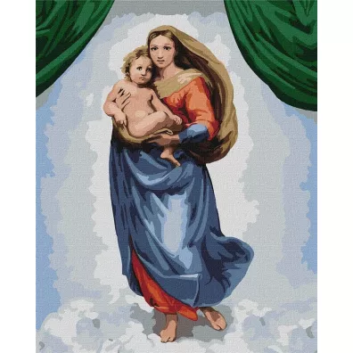 Ideyka Malowanie po numerach - Madonna Syksty�ska 40x50cm