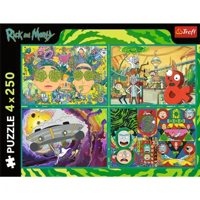 Puzzle 4x250 el. Zakr�cony �wiat Ricka i Morty Trefl
