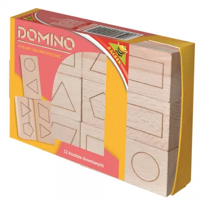 Domino drewniane. Figury geometryczne Zabawkarstwo Wojciech B�czek