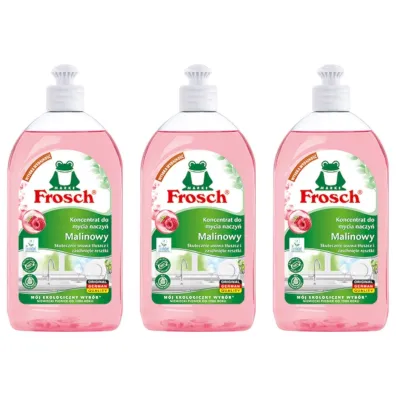 Frosch P�yn do mycia naczy� malinowy koncentrat Zestaw 3 x 500 ml