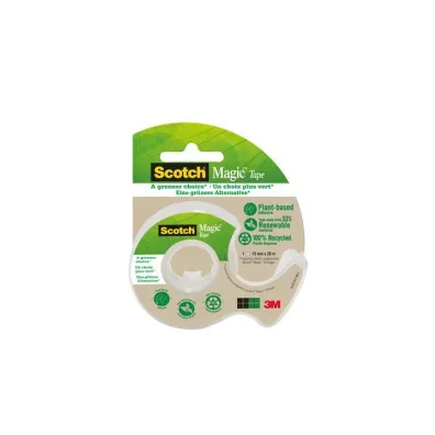 3M Ta�ma biurowa ekologiczna SCOTCH&reg; Magic&trade; (9-1920D), matowa, z dyspenserem, 19mm, 20m