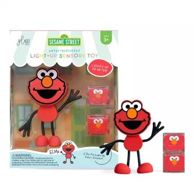 Glo Pals Posta� do k�pieli Elmo - zestaw z dwiema kostkami sensorycznymi �wiec�cymi w wodzie