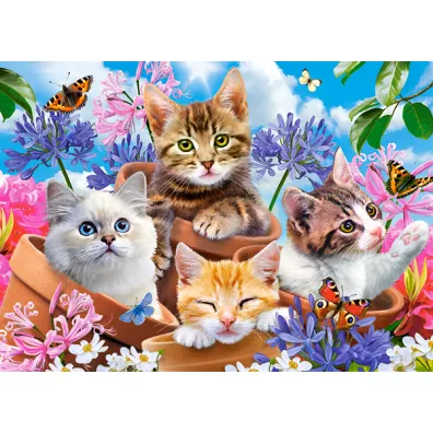Puzzle 120 el. Kittens with Flowers Castorland