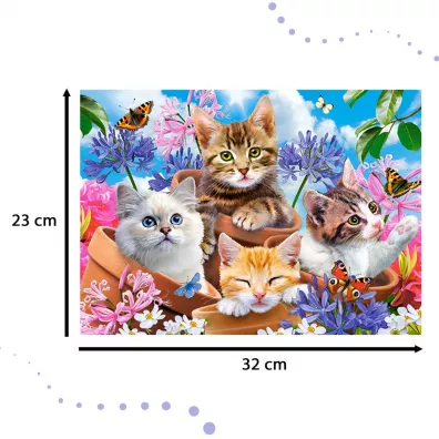 Puzzle 120 el. Kittens with Flowers Castorland