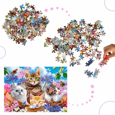 Puzzle 120 el. Kittens with Flowers Castorland