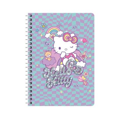 Patio Ko�obrulion A4 100k.w kratk� metalowa spirala Hello Kitty pink  wz�r 3