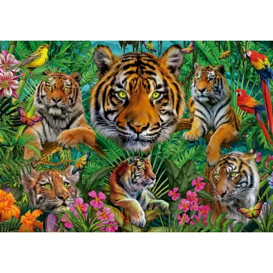 Puzzle 500 el. Tygrysy w d�ungli Educa