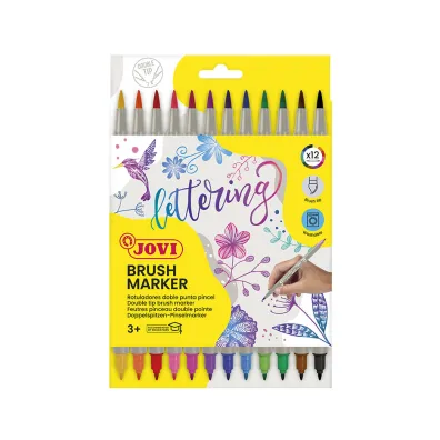 Jovi Flamastry dwustronne Brush 12 szt.