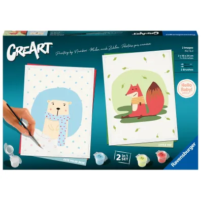 Malowanie po numerach CreArt - Zestaw Mi� z liskiem Ravensburger