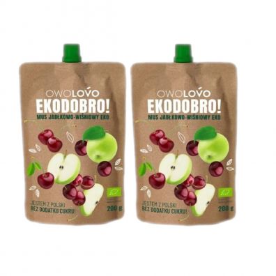 Owolovo Mus jabkowo-winiowy Ekodobro Zestaw 2 x 200 g Bio
