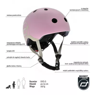 Kask XXS-S dla dzieci 1-5 lat Rose Scootandride