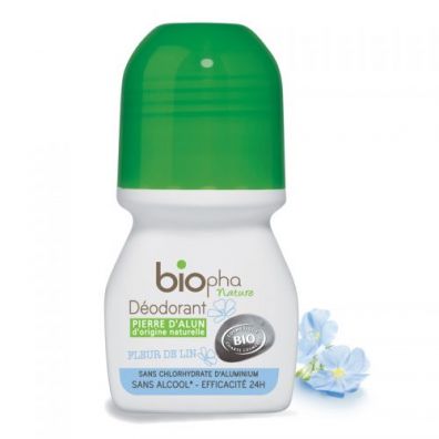 Biopha Organic Biopha, dezodorant aunowy kwiat lnu 50 ml