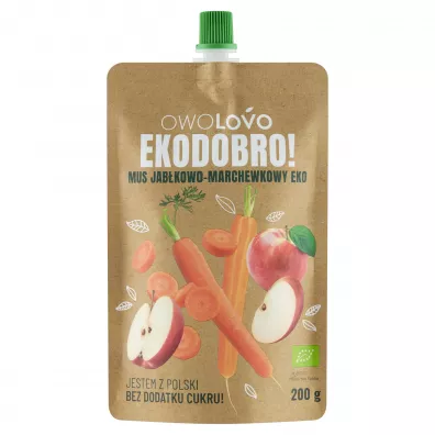 Owolovo Mus jabkowo-marchewkowy Ekodobro 200 g Bio
