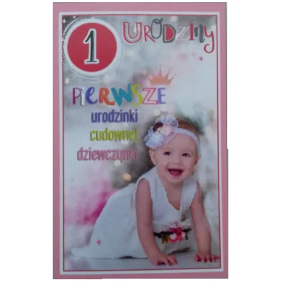 AbCard Kartka okoliczno�ciowa Urodziny Roczek dziewczynka